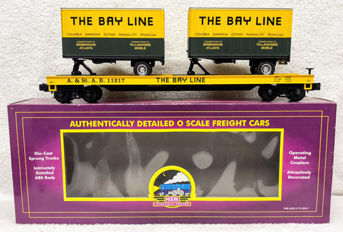 MTH 20-98181 Bay Line Flatcar w/ Trailers (NOS)