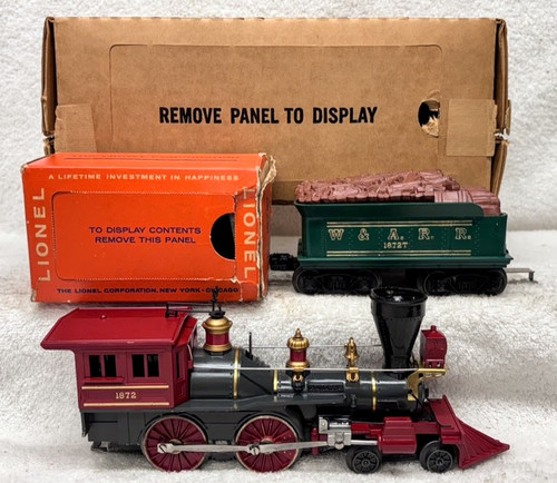 1872 General Steam Locomotive w/ 1872T Tender (8+/OB)
