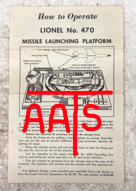 470 Missile Launching Platform: Instructions Only (9)