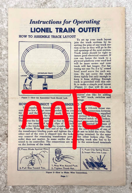502 Lionel Train Outfit (1955): Instructions Only (9)