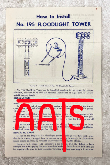 195 Floodlight Tower: Instructions Only (9)