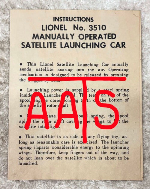 3510 Satellite Launching Car: Instructions Only (8+)