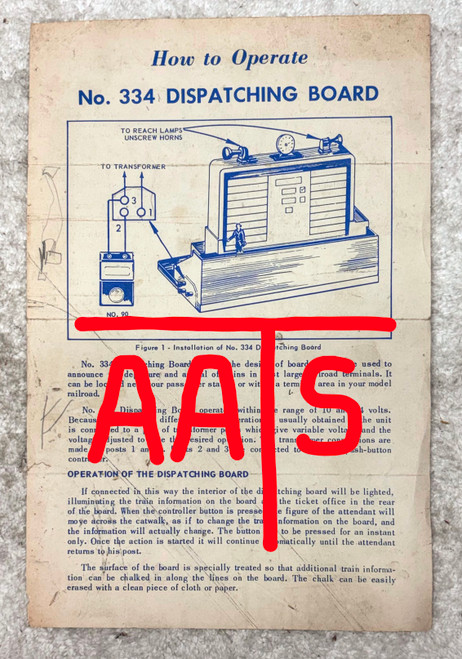 334 Dispatching Board: Instructions Only (7)