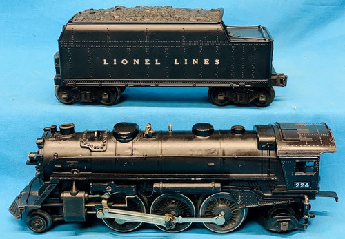 224 Prairie Steam Locomotive w/ 2466W Tender (7++)