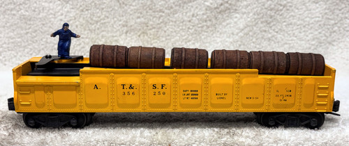 3562-50 A.T. & S.F. Operating Barrel Car: Painted Yellow (7+)