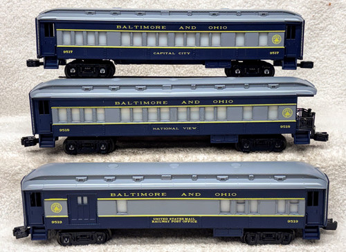 9517, 9518 & 9519 Baltimore & Ohio three Car Passenger Set (8+)