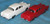 6424 Twin Automobile Flatcar: White / Red Auto (8)