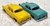 6424 Twin Automobile Flatcar: Original Yellow / Aqua (7++)