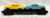 6424 Twin Automobile Flatcar: Original Yellow / Aqua (7++)