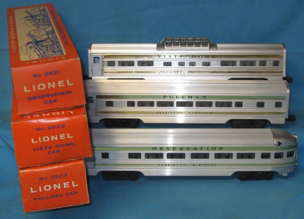 2521, 2522 & 2523 Gold Stripe Passenger Set (NOS)