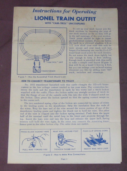 Lionel Train Outfit (1957): Instructions Only (8+)