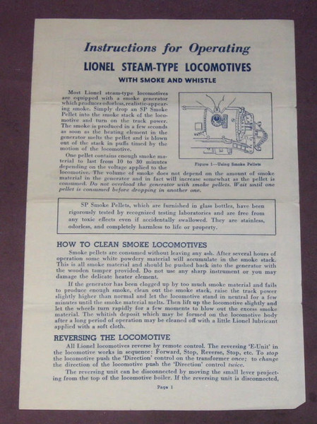 Steam Locomotive w/ Smoke & Whistle: Instructions Only (8)