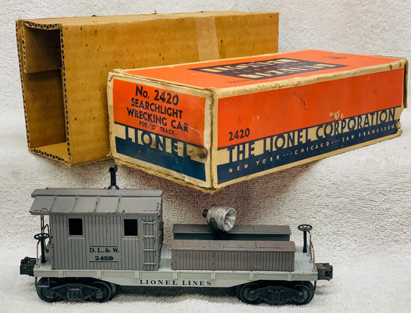 2420 D. L. & W. Work Caboose w/ Searchlight: Light Gray Frame (6+/OB)