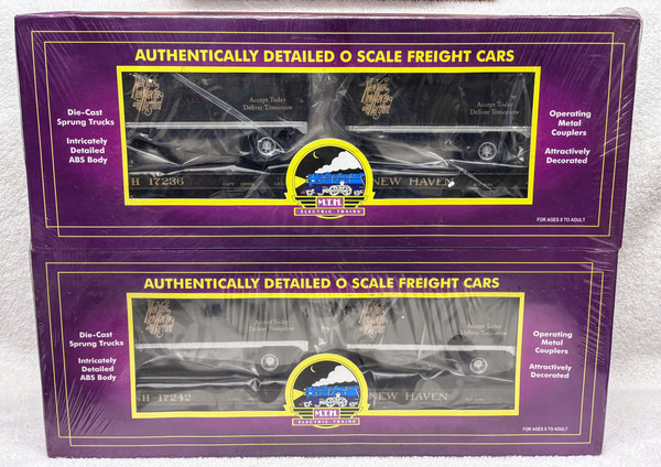 MTH 20-98182 New York, New Haven & Hartford Flatcar w/ Trailers: Two-Pack (NOS)