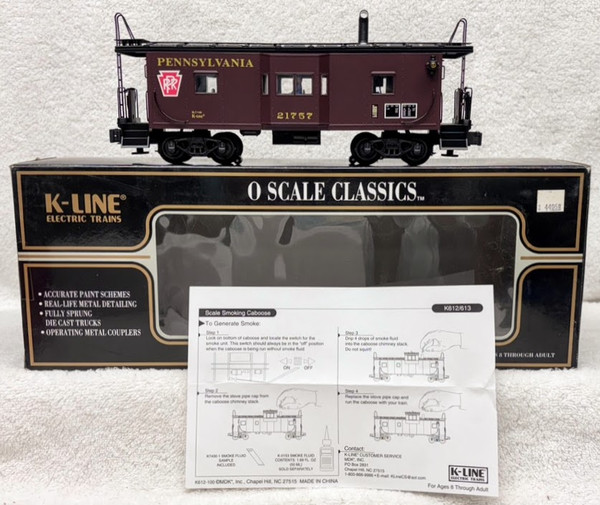 K-Line 612-1891 Pennsylvania Smoking Caboose (9/OB)