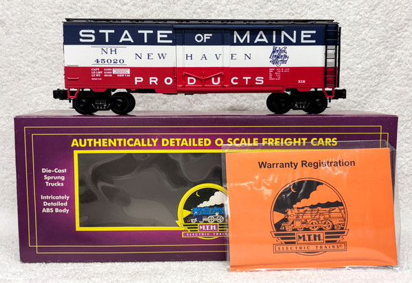 MTH 20-94004 New Haven / State Of Maine 40' Box Car (NOS)