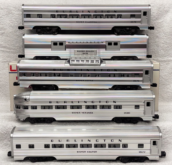 9576, 9577, 9578, 9579 & 9580 Burlington Passenger Car Set (NOS)