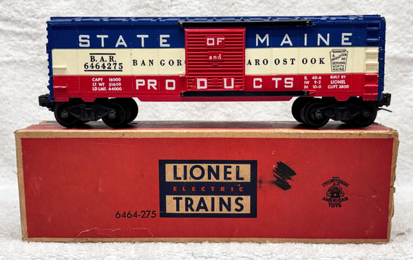 6464-275 State Of Maine Box Car: Solid Red Doors (7+/OB)