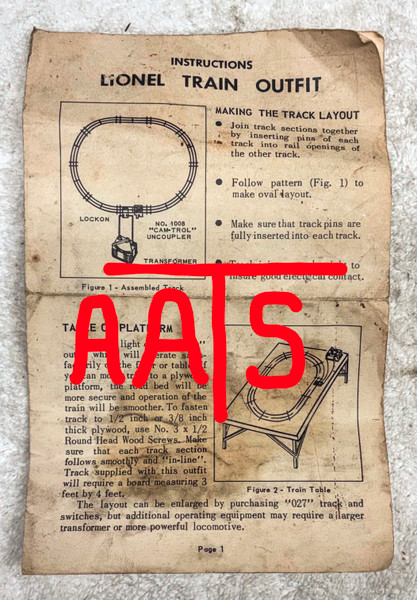1643 Lionel Train Outfit: Instructions Only (7)