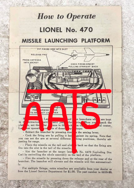 470 Missile Launching Platform: Instructions Only (9)