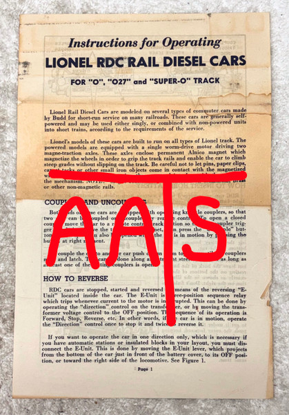 404 Rail Rail Diesel Car: Instructions Only (7+)