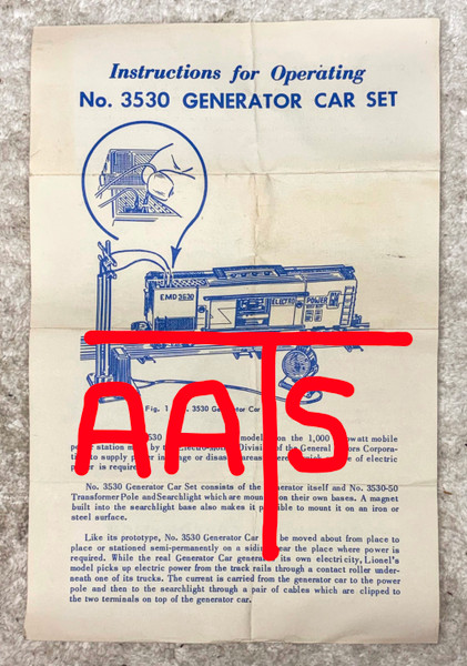 3530 Generator Box Car: Instructions Only (8+)