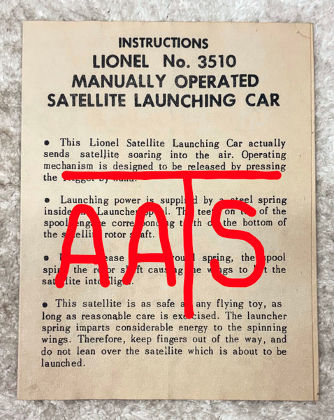 3510 Satellite Launching Car: Instructions Only (8+)