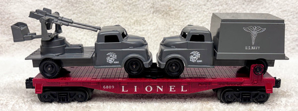 6809 Flatcar with USMC Anti-Aircraft & Medical Truck (7++)