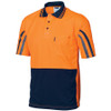 3752 - HiVis Cool-Breathe Printed Stripe Polo - Short Sleeve - Orange/Navy