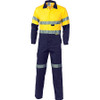 3955 - HiVis Cool-Breeze two tone L.Weight Cotton Coverall w/ 3M R/Tape - Yellow/Navy