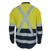 3547 - Hi Vis 2 Tone L/W Cotton Bio-Motion "X" back shirt with CSR R/Tape - L/S