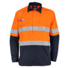 Orange-Navy - 3447 Inherent FR PPE1 2T C/F DN L/W Shirt - DNC Workwear