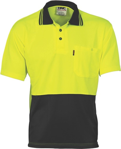 3811 - 175gsm HiVis Two Tone Cool Breathe Polo,  S/S