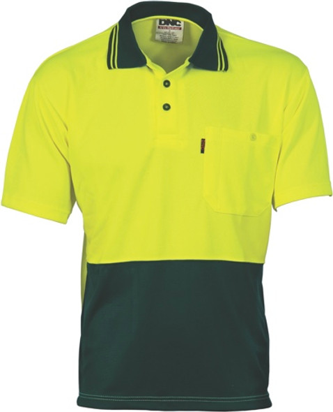 3811 - 175gsm HiVis Two Tone Cool Breathe Polo,  S/S