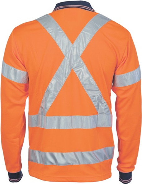 3714 - HiVis D/N Cool Breathe Polo Shirt with Cross Back R/Tape - Long Sleeve