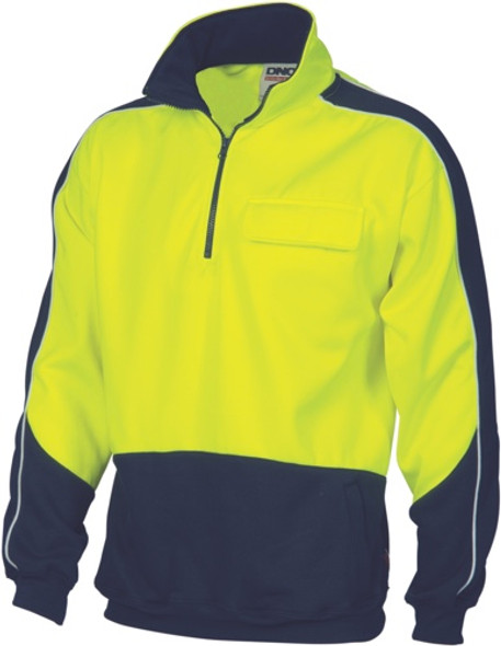 3823 - 300gsm HiVis 2 Tone 1/2 Zip Wincheater