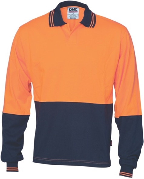 3906 - 200 gsm HiVis Jersey Food Industry Polo, L/S