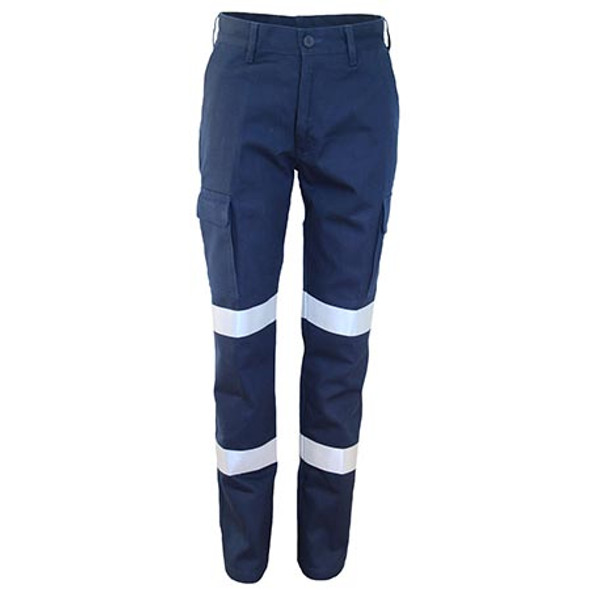 Navy - 3330 Ladies Double Hoops Taped Cargo Pants - DNC Workwear