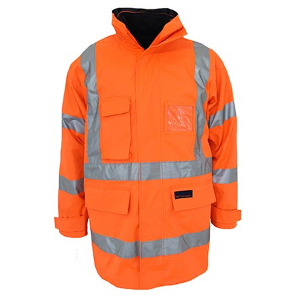 Orange - 3963 HiVis H pattern BioMotion tape 6 in 1 Jacket - DNC Workwear