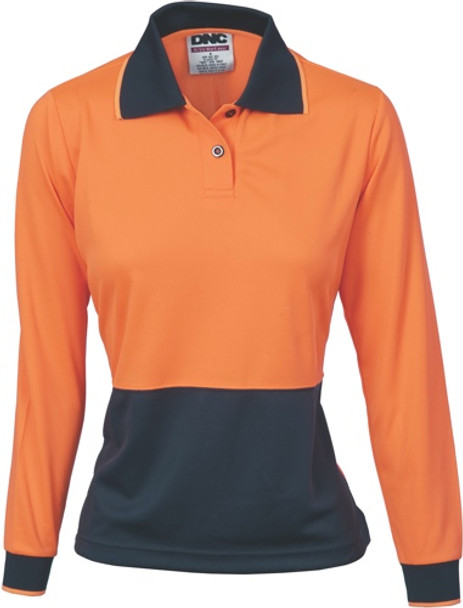 3898 - 175gsm Ladies HiVis Polo, L/S