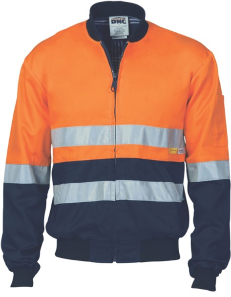 3758 - HiVis Two Tone D/N Cotton Bomber Jacket With CSR R/Tape