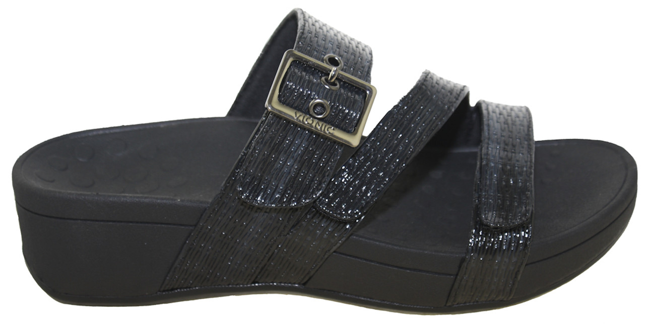 Vionic Women's Pacific Rio Adjustable Platform Sandal Woven Black - Right Foot Shoes