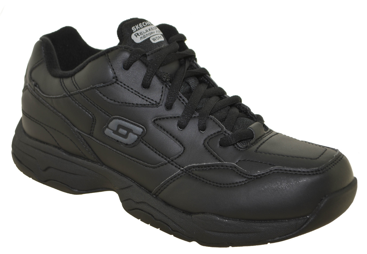 Skechers Men's Felton Slip-Resistant Work Sneaker Style 77032 BLK ...