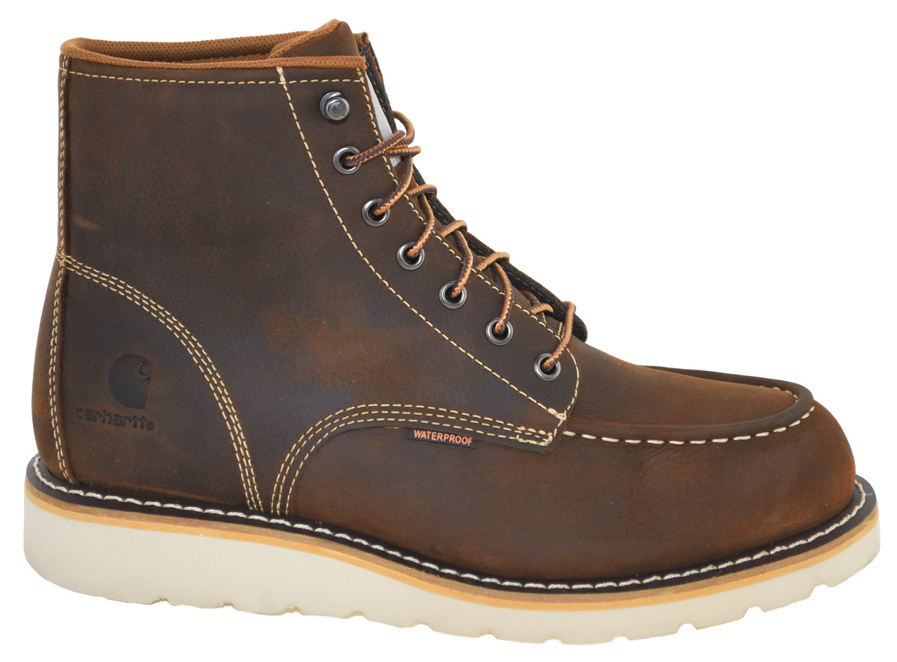 Carhartt Men's CMW 6095 Moc Toe Waterproof Wedge Work Boots
