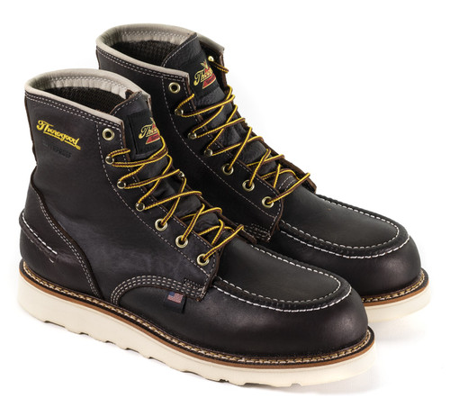 Thorogood Men's 6 inch Black Moc Toe Non-Safety Work Boot Style