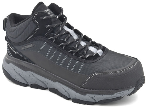 Skechers Men's D'Lux Journey SR Terrain-Guard Carbon Toe Waterproof Work Boots 200270 BKGY