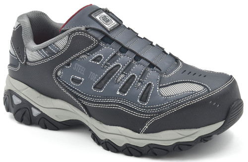 Skechers Men's Cankton - Ebbit Steel Toe Work Sneakers 77161 NVGY