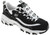 Skecher's Women's D'Lites Biggest Fan Sneaker Black White 11930 BKW