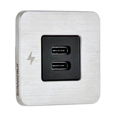 Scanstrut TILE USB-C Interior Charging Socket - 12\/24V - Stainless Steel Bezel [SC-TILE-21]