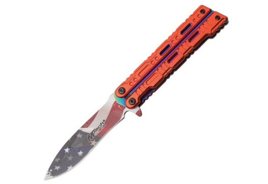 MTech USA Flag Linerlock A/O Red